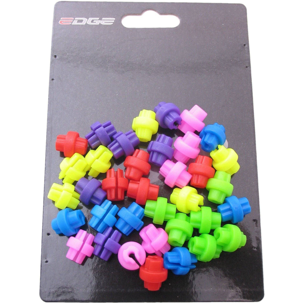 Set van 30 fel gekleurde Edge Spookie spaakkralen, kleurrijk accessoire voor creatieve projecten en decoratie.