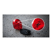 Sigma Nugget II achterlicht zonder knipperstand, compact en helder achterlicht voor fiets, zwart kunststof behuizing.