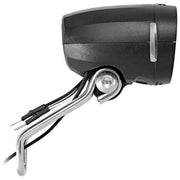 Busch & Müller Lumotec Myc N Plus koplamp met standlicht voor naafdynamo, 50 Lux, zwart met lens en bevestigingsbeugel
