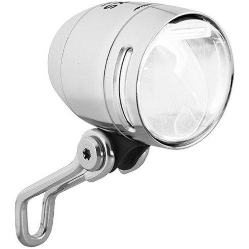 Busch & Müller Lumotec IQ-Xs T Senso koplamp voor naafdynamo, zilver, 70 Lux, met geïntegreerde sensor en helder licht.