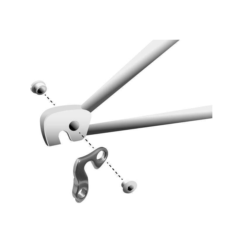 Fiets derailleurpad van Marwi, model GH-081, zwart en rubberachtig, geschikt voor diverse merken en fietsmodellen.