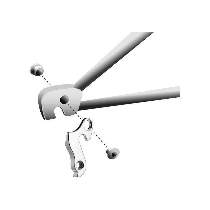 Marwi derailleurpad Gh-255 Bulls, vervangingspad voor derailleur, witte kunststof met zwarte bevestigingsdelen.