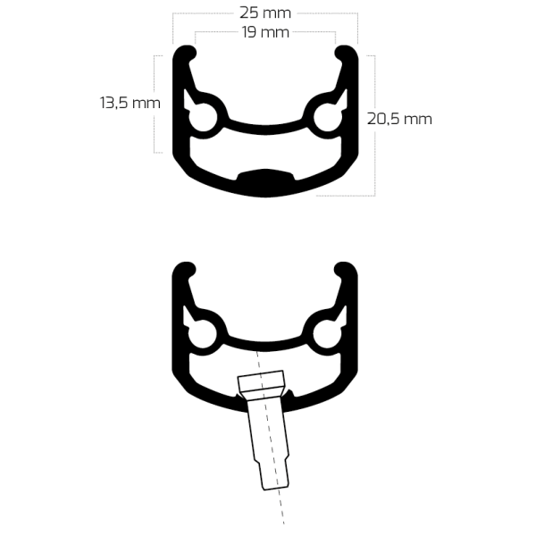 Ryde Velg Andra 30 28" / 622 x 19C Aluminium - 32 gaats 14G - Zwart Geslepen - Le Coq Wielerartikelen