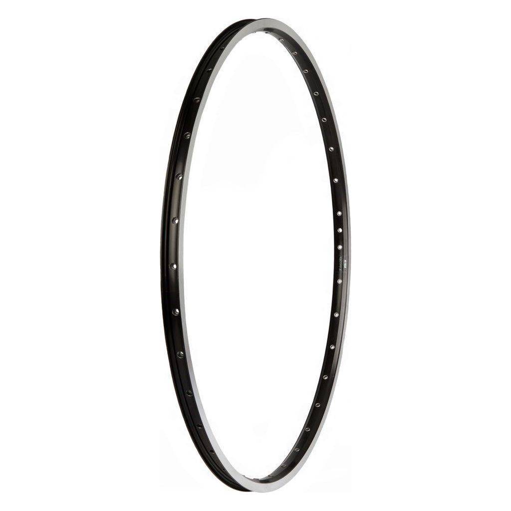 Zwarte Primax E Velg 28" met remrand, 36 spaken, Frans ventiel en 19C breed, ontworpen voor optimale prestaties.