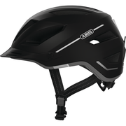 Abus Pedelec 2.0 Velvet Black speed pedelec helm met geïntegreerde regenkap, zijaanzicht, veilig en stijlvol fietsaccessoire