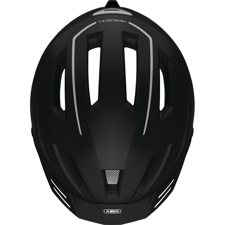 Abus Pedelec 2.0 Velvet Black speed pedelec fietshelm met geïntegreerde regenkap en ventilerende top, zwart van kleur