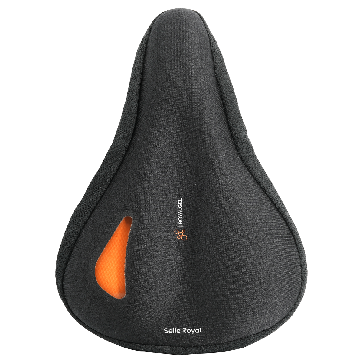 Zadelhoes van Selle Royal Royalgel in zwart, geschikt voor comfortabel fietsen en bescherming van het zadel.