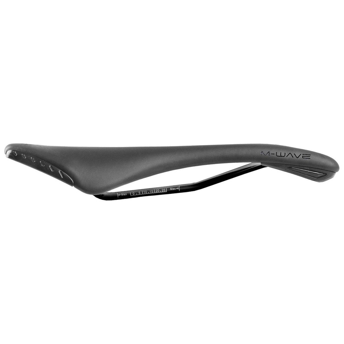 Zwart M-Wave Spider Racing fiets zadel voor racefietsen en MTB's, comfortabel en lichtgewicht ontwerp.