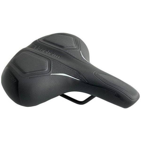 Zwart Selle Bassano Leggera Isophorm City fietszadel voor stadsfietsen en e-bikes, ergonomisch ontwerp en comfortabele zitpositie