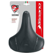 Zwart Selle Bassano Volare XXL Cruiser fietszadel voor stadsfiets en e-bike, comfortabel en breed ontwerp.