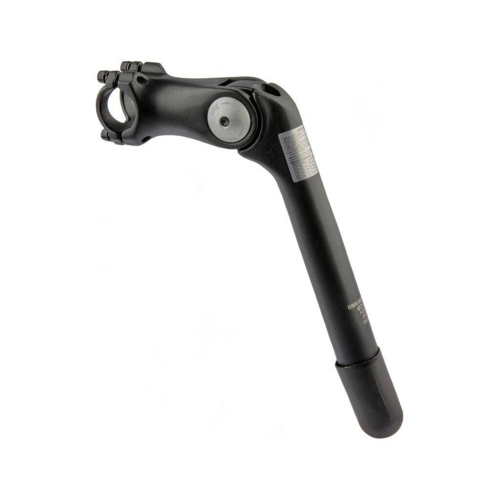 Zwarte Primax E stuurpen voor fiets, lengte 180 mm, balhoofdbuismaat Ø25,4 mm en klemdiameter Ø25,4 mm, zichtbaar in afbeelding.