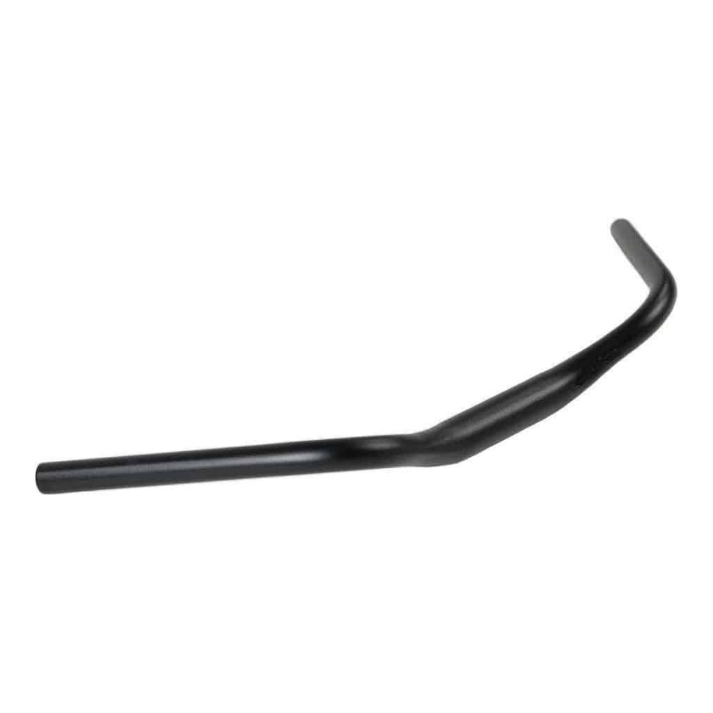 Zwart Primax E stadsfiets stuur voor e-bike, 600 mm breed, klemdiameter Ø31,8 mm, zichtbaar op de afbeelding.
