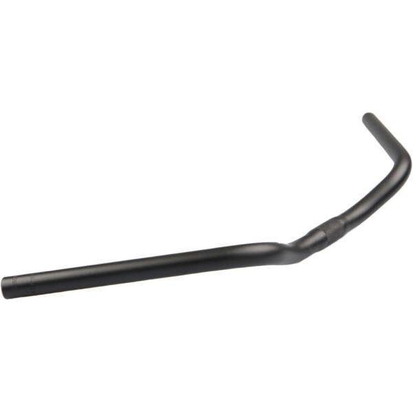 Zwart Primax E Noordwijk E stadsfiets stuur, 640 mm breedte en Ø25,4 mm klemdiameter, zichtbaar op de afbeelding.