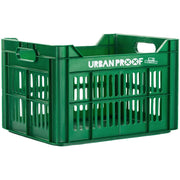 Urban Proof fietskrat van 30 liter, gemaakt van gerecycled kunststof, geschikt voor fietsen en duurzame opslag.