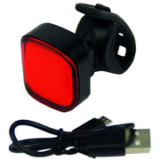 Urban Proof hoogwaardig vierkant USB-oplaadbaar achterlicht met heldere LED-lampen voor zichtbaarheid en veiligheid op de fiets