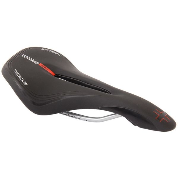 Wittkop Twin Medicus 7.0 Racefiets en MTB zadel in zwart, ergonomisch ontwerp voor comfort en prestaties.