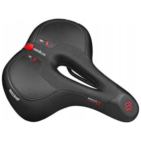Wittkop Medicus Pro City 6.3 fietszadel met voorgevormde gelpads voor stadsfietsen en e-bikes, comfortabele zitervaring