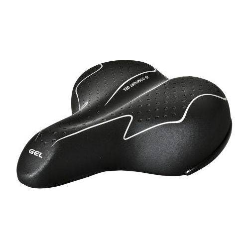 Wittkop Big Classic Gel Tourzadel zwart met vering en zadelstrop, comfortabel stadsfiets- en e-bike zadel, zachte gelvulling