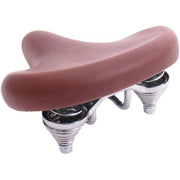 Bruin Brandless fietsenzadel voor 20-22 inch transportfiets, comfortabel en stevig, zichtbaar op de afbeelding.