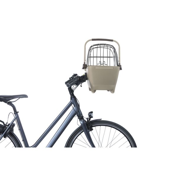 Basil Buddy KF hondenfietsmand voorop met bevestigingssysteem en zachte binnenkant, geschikt voor kleine honden.