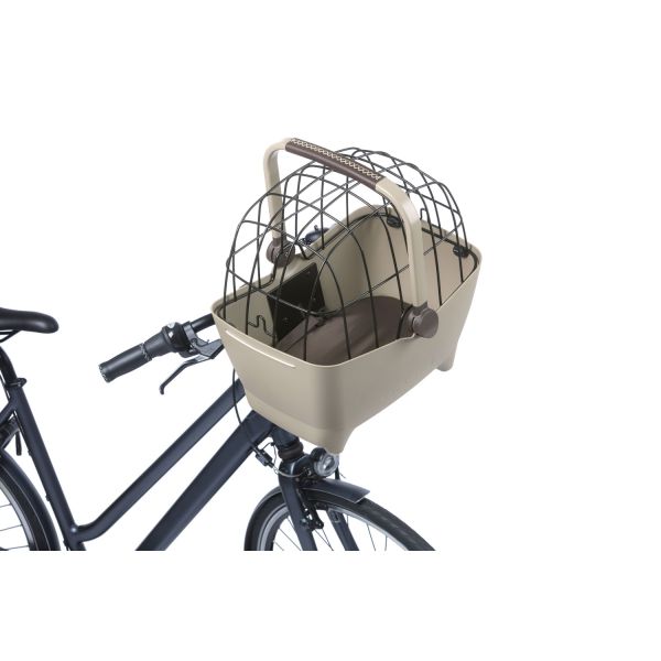 Basil Buddy KF hondenfietsmand voorop, inclusief bevestigingssysteem, zachte binnenkant en stevige frame voor veilige fietsritten