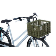 Basil M fietskrat van gerecycled kunststof, 29,5 liter, stevige fietskratten voor transport en opslag op de fiets