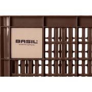 Basil Crate M fietskrat van gerecycled kunststof, 29,5 liter, geschikt voor fietsaccessoires en bagage, zwart kleur.
