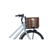 Basil L 40 liter fietskrat van gerecycled kunststof, geschikt voor fietsen, met stevige constructie en geschikt voor dagelijks gebruik.