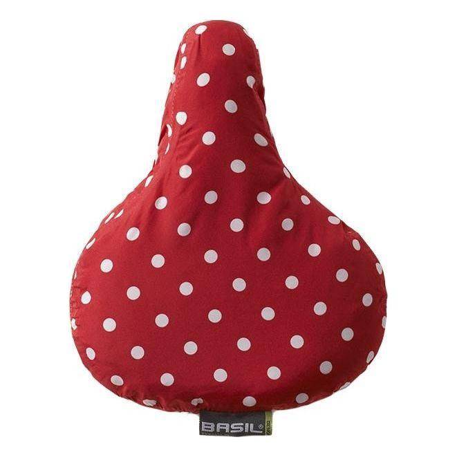 Basil Rosa zadeldek 28x23x1 cm rood en wit, zacht zadelhoes met bloemenpatroon voor fietsstoelen