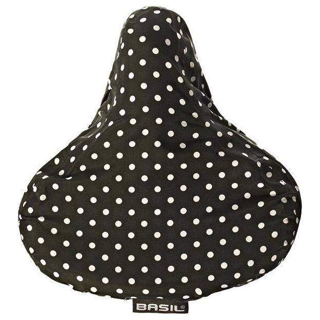Zadelhoes van Basil, zwart-wit, 28x23x1 cm, geschikt voor fiets zadelbescherming, lichte en duurzame fietsspiegelhoes
