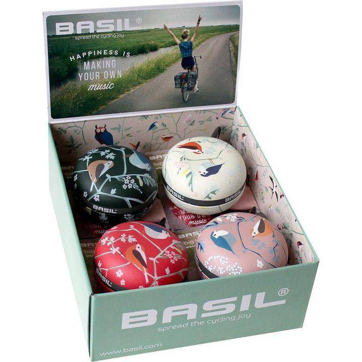 Display Met 4 Basil Big Bell Wanderlust Fietsbellen - Le Coq Wielerartikelen