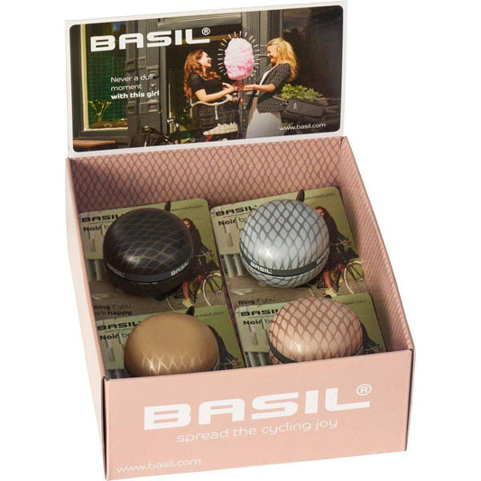 Display Met 4 Basil Noir Bell Fietsbellen - Le Coq Wielerartikelen
