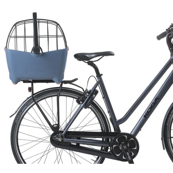 Basil Buddy Mik hondenfietsmand achterop met wasbaar kussentje, geschikt voor kleine honden en comfortabel vervoer op de fiets.