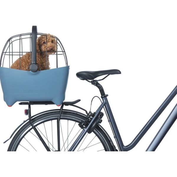 Basil Buddy Mik hondenfietsmand achterop met wasbaar kussentje voor comfort en veiligheid tijdens fietstochten.