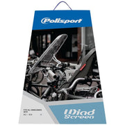 Transparant Polisport windscherm van polycarbonaat, universeel, H56 cm, B24/39 cm, voor stuurbevestiging Ø21-28 mm
