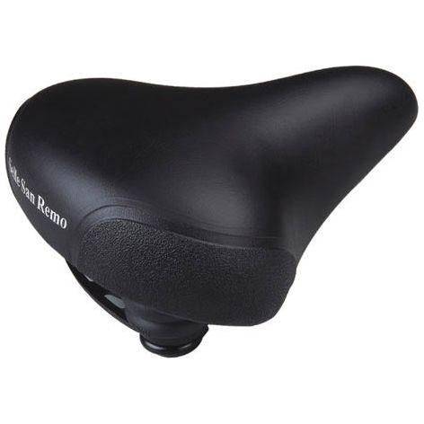 Selle San Remo fietszadel voor stadsfiets, unisex model met hoekbescherming en comfortabele zadelvorm.