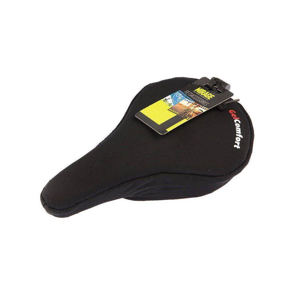 Zadelhoes Mirage Universeel Vinyl zwart, comfortabel gel zadeldek voor extra zitcomfort en bescherming.