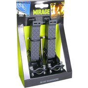 Mirage Voetsteun 2.0 achtervork, opklapbaar met rubberen riem, accessoire voor fietscomfort en stabiliteit.