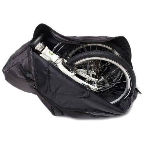 Zwarte Mirage fietstas voor 24-26 inch vouwfiets, duurzame accessoire voor veilig vervoer en opslag van de fiets.