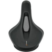 Zwart Selle Royal On Open Moderate fietszadel voor all journeys, comfortabel en ademend, zichtbaar vanaf de zijkant.
