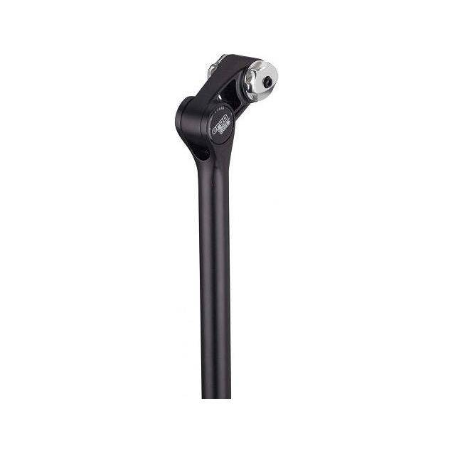 Ergotec Futura verstelbare zadelpen, zwart, 27,2 mm diameter, lengte 340-400 mm, met verstelling van -10 tot +50 mm.