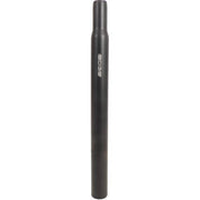 Zwart aluminium Edge zadelpen Ø27,2 mm, lengte 300 mm, voor fiets, close-up van de zadelpen op een witte achtergrond