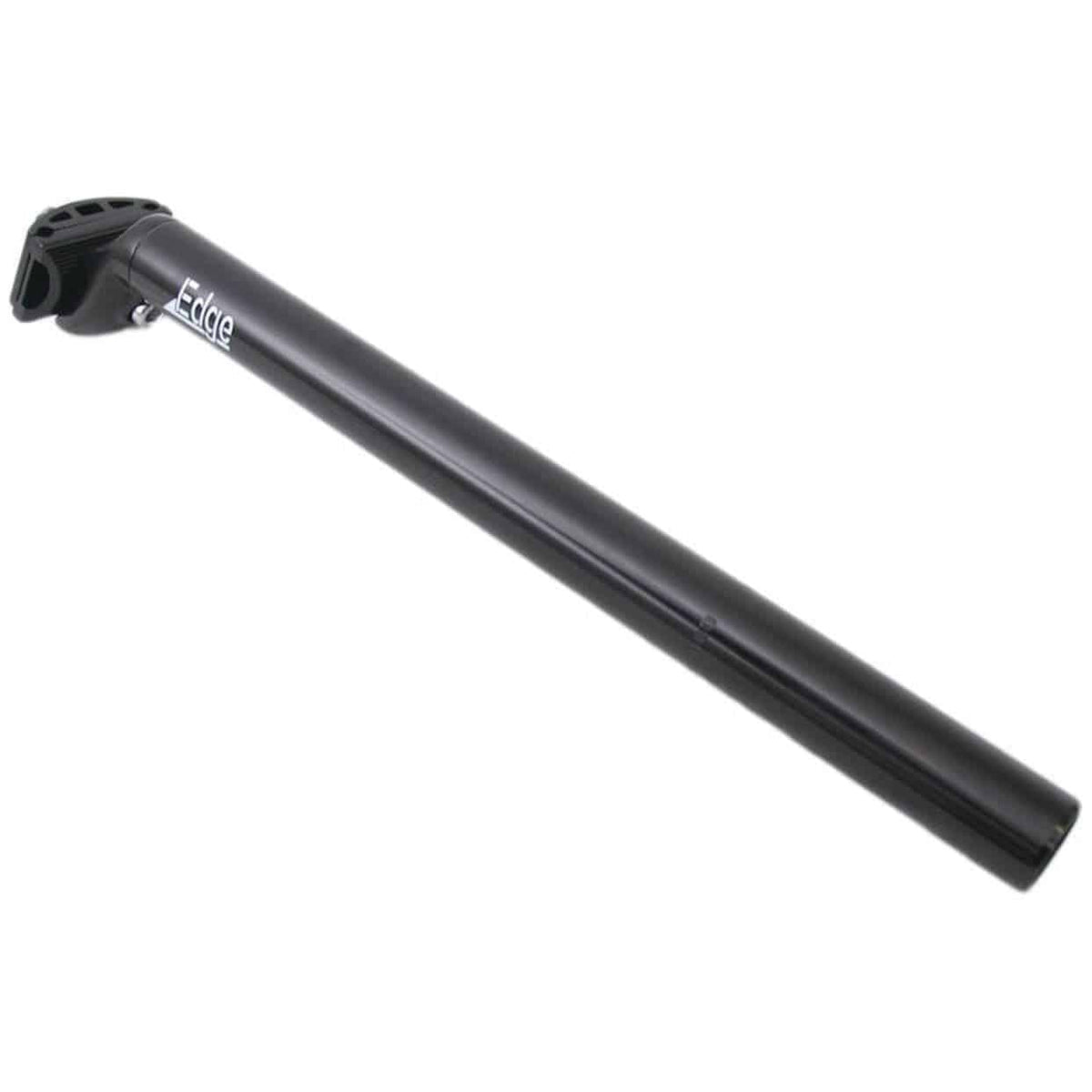 Zwart Edge aluminium zadelpen Ø27,2 mm, 350 mm lang, geschikt voor fietsen, zichtbaar op de afbeelding.