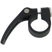 Ergotec SCQ-080 zadelpenklem van aluminium met snelspanner, geschikt voor Ø28,6 mm zadelpennen, op een witte achtergrond