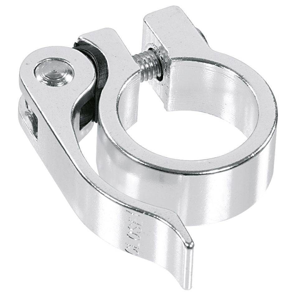 Ergotec SCQ-030 aluminium zadelpenklem Ø31,8 mm met snelspanner, geschikt voor fiets zadelpen, in zwart.