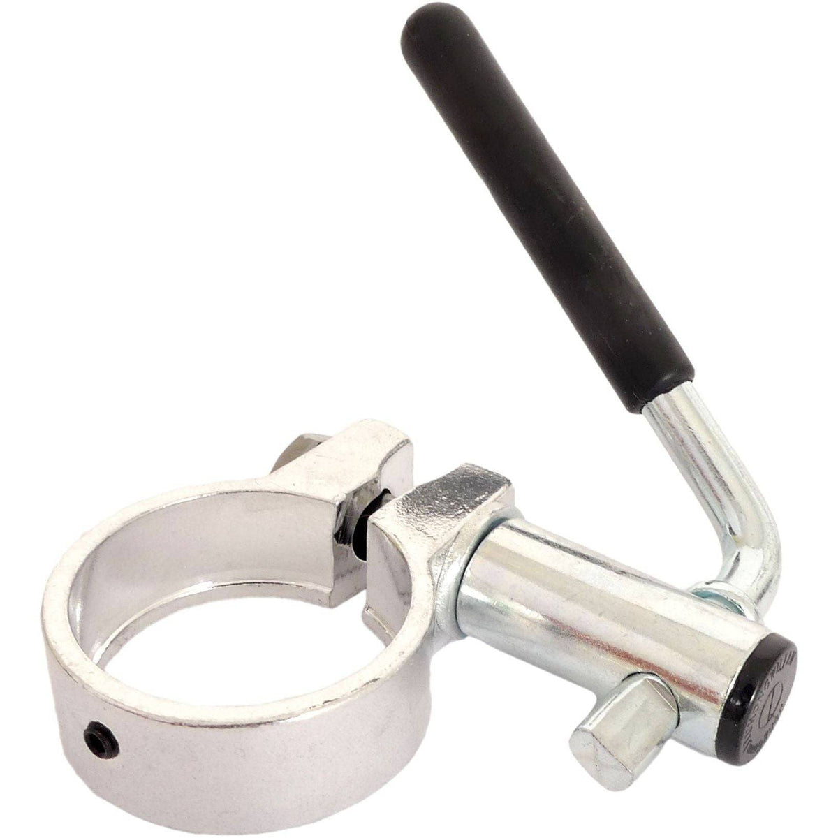 Mirage Zadelpenklem Ø34,9 mm met draaihevel, zilverkleurig, voor snelle bevestiging en verstelbaarheid.