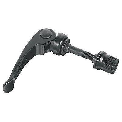 Zwart aluminium Ergotec snelspanhendel M6 x 45 mm voor zadelpen, eenvoudig te bevestigen en los te draaien.