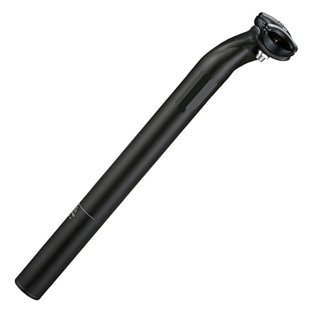 Zwarte Kalloy Zadelpen Sp375, 31,6 mm diameter, 400 mm lengte, mat afwerking, geschikt voor fiets en comfort.