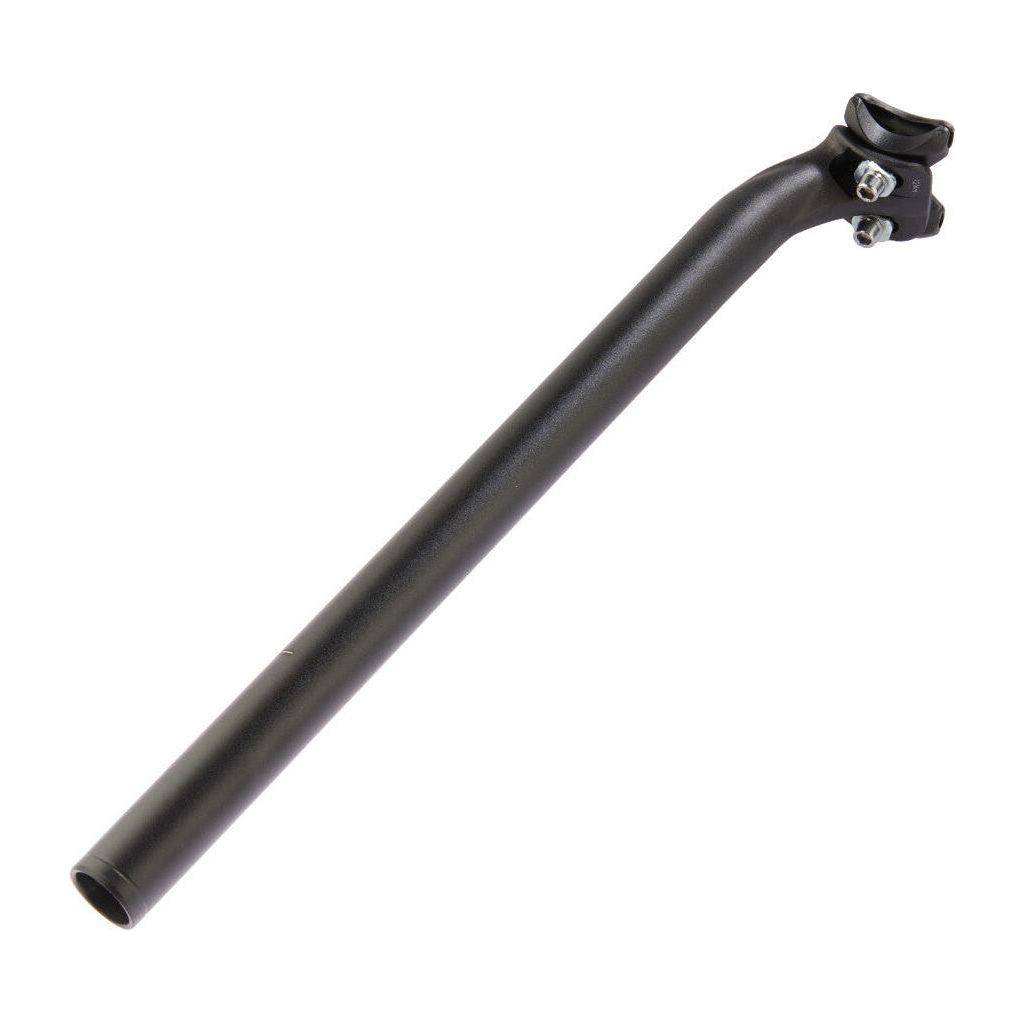 Zwart Kalloy ATB zadelpen Ø27.2 mm, 400 mm lang, mat afgewerkt, geschikt voor mountainbikes en ATB's.