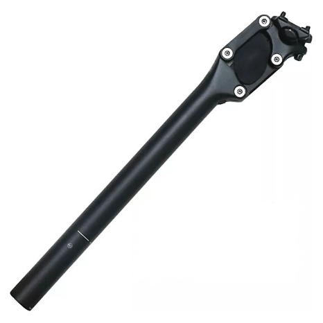 Verende zwart zadelpen van Post Moderne, PM-705N2, Ø27,2 mm, 350 mm lang, geschikt voor fietsen.